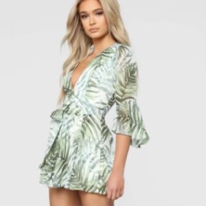 NEW! Stay Beautiful Romper - Ivory/Green